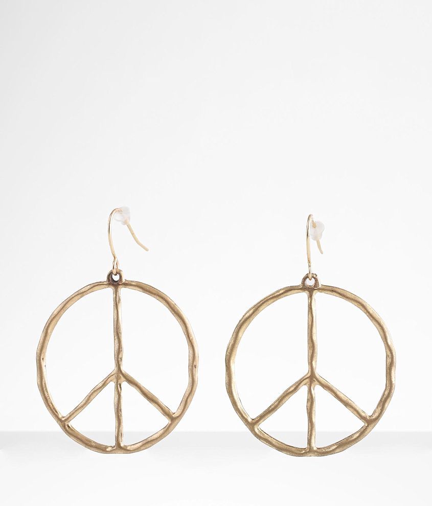 boutique by BKE Peace Sign Earring front view