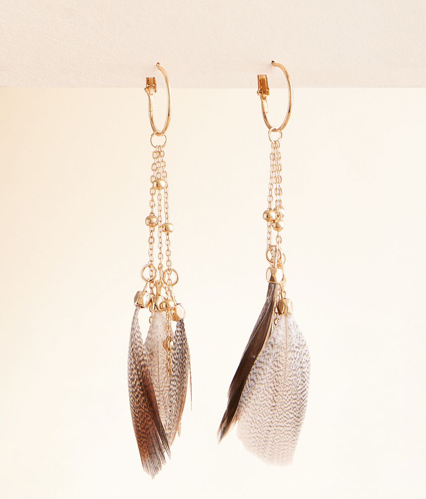 boutique by BKE Feather Fringe Earring