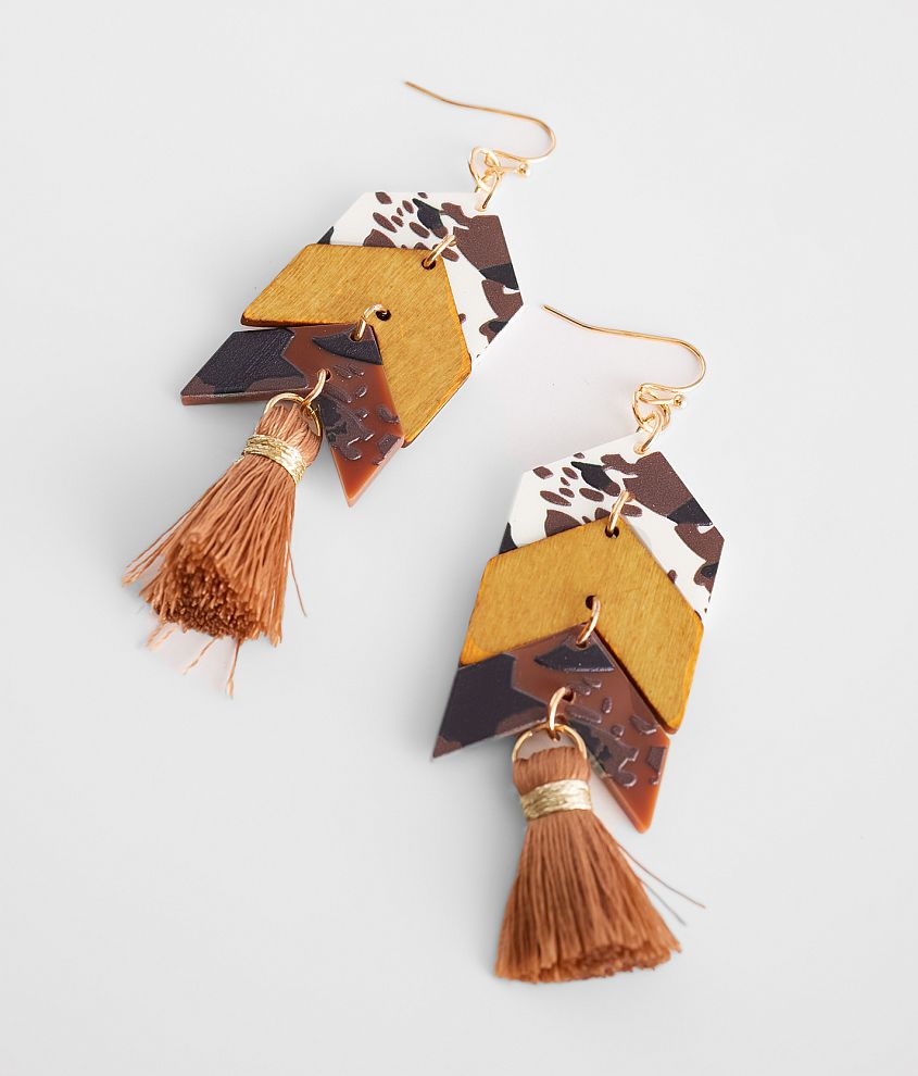 Cow Print Tassel Earring