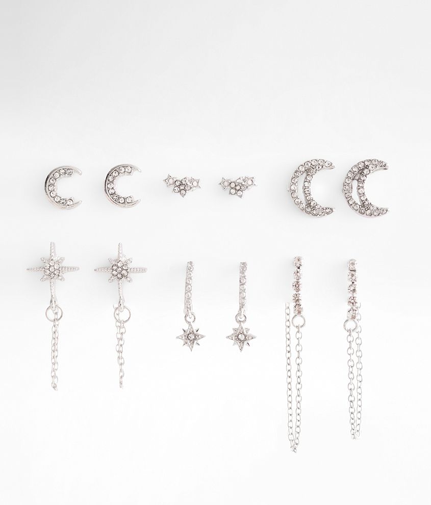 boutique by BKE 6 Pack Celestial Earring Set front view