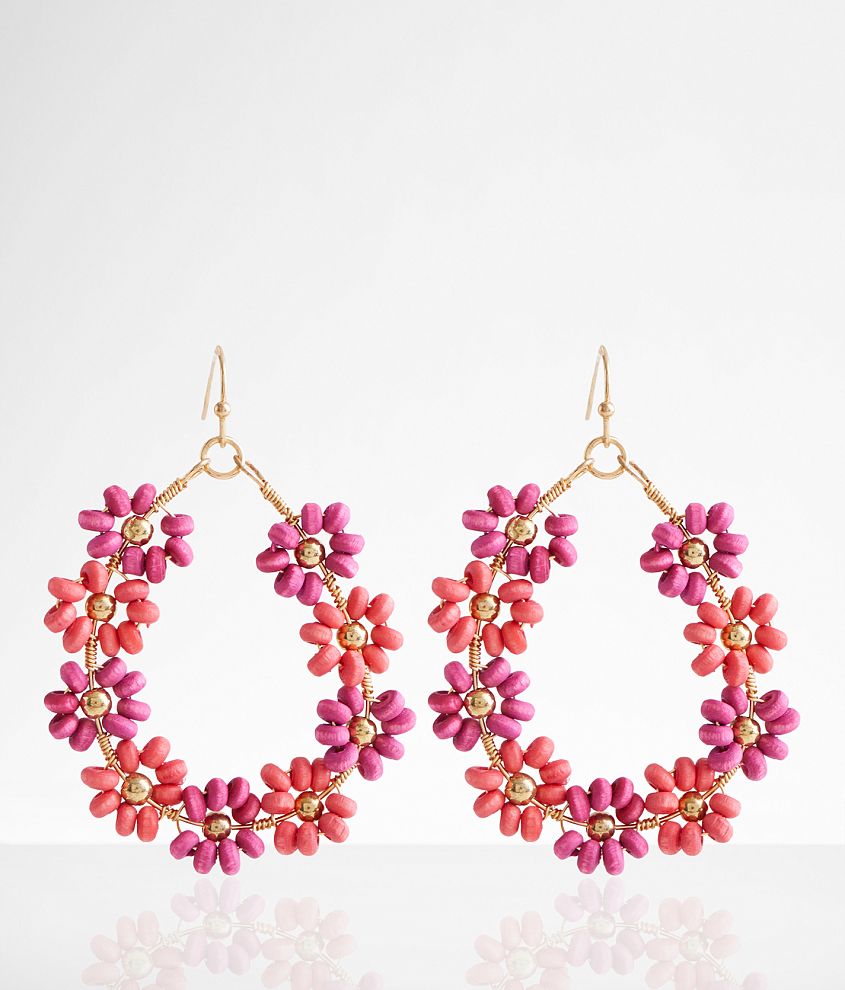 boutique by BKE Flower Bead Earring - Women's Jewelry in Gold Pink ...