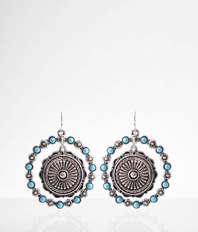 boutique by BKE Western Turquoise Drop Earring front view