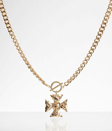 boutique by BKE Chunky Cross Necklace front view