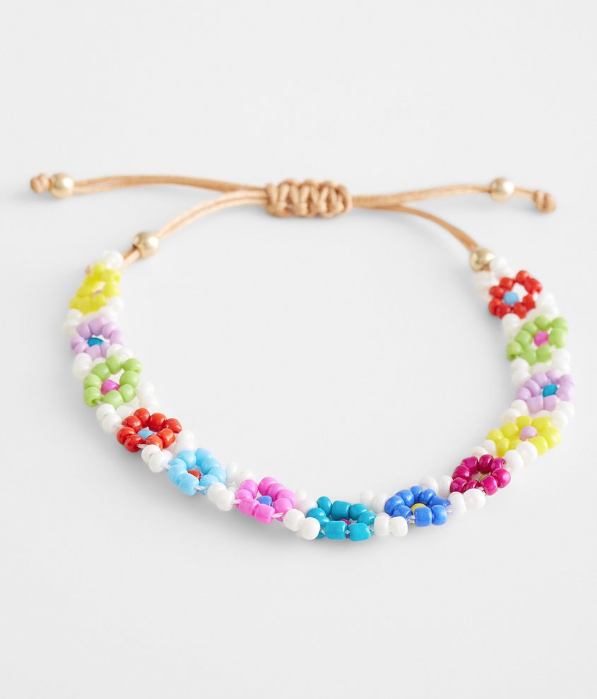 BKE Seed Bead Floral Bracelet front view