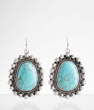 boutique by BKE Western Turquoise Drop Earring front view