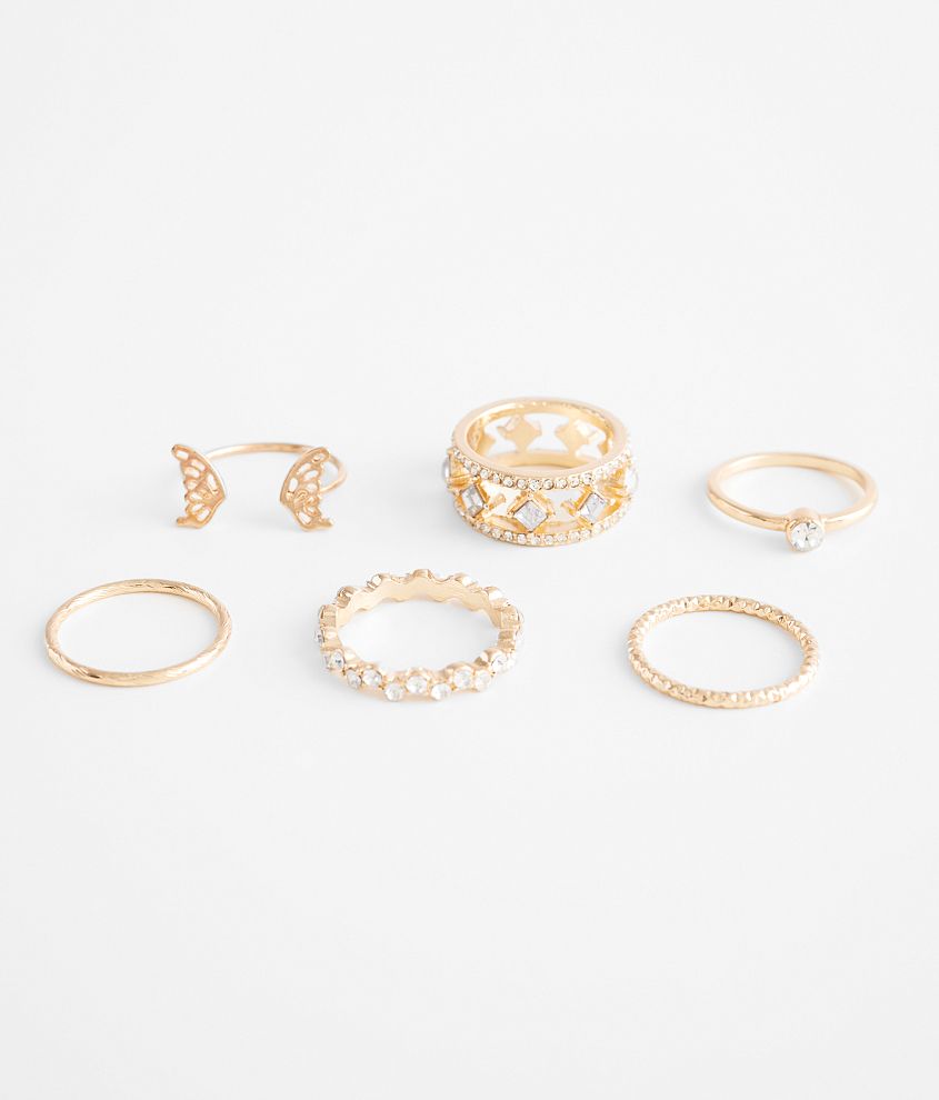 boutique by BKE 6 Pack Glitz Ring Set