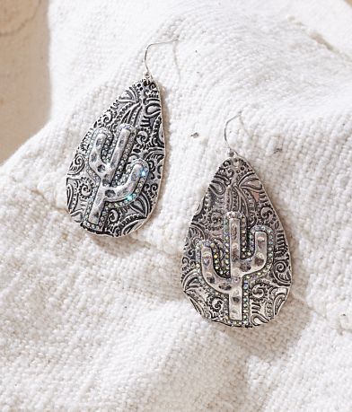 Sterling & Stitch Cactus Drop Earring front view