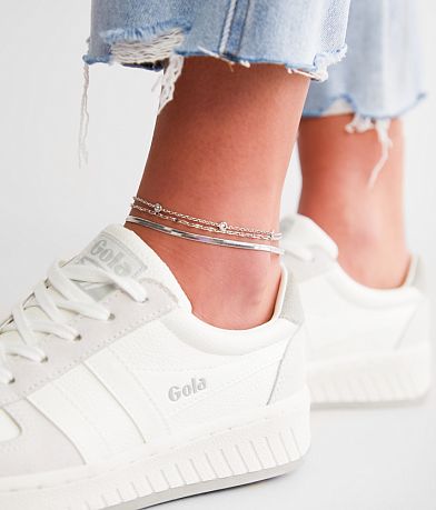 boutique by BKE 3 Pack Chain Anklet Set front view