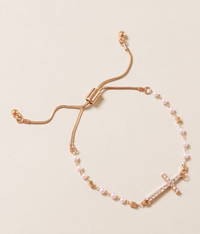 boutique by BKE Glitz Cross Slider Bracelet front view