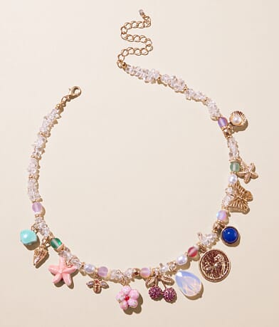 boutique by BKE Beaded Charm Necklace front view