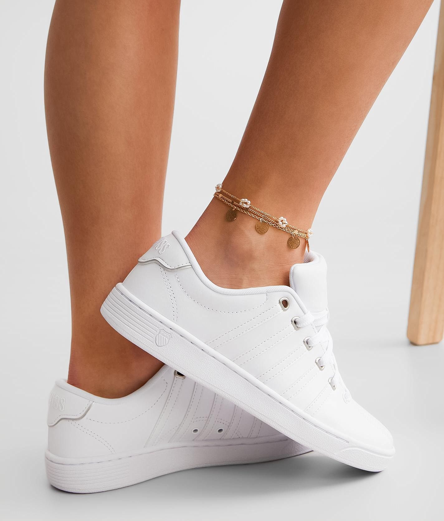 boutique by BKE 3 Pack Faux Pearl Ankle Bracelet Set - Women's