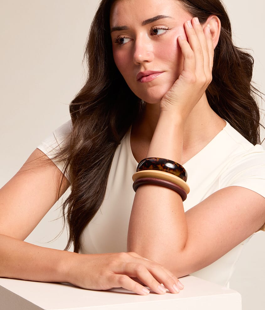 3 Pack Mixed Bangle Bracelet Set