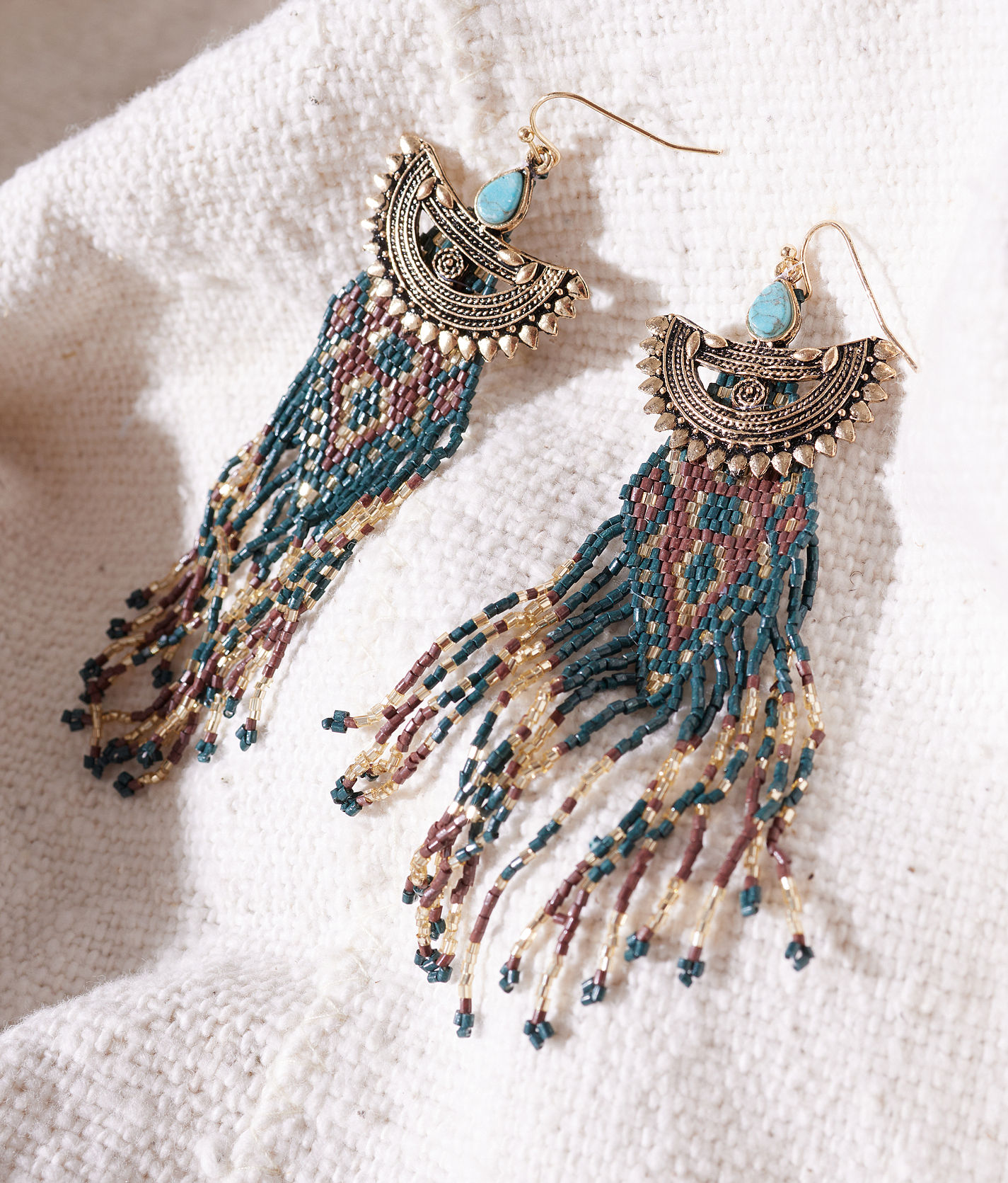 Seed bead store fringe earrings