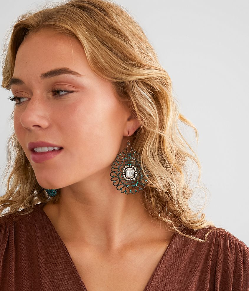 Statement Patina Drop Earring