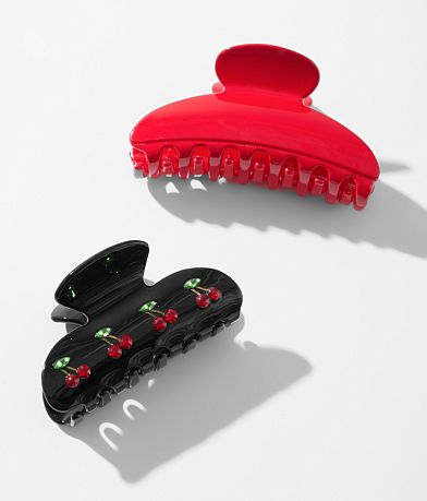 boutique by BKE 2 Pack Cherry Hair Claw Clips front view