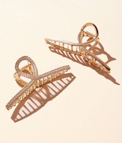 boutique by BKE 2 Pack Glitz Hair Claw Clips front view