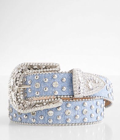 BKE Denim Glitz Belt front view