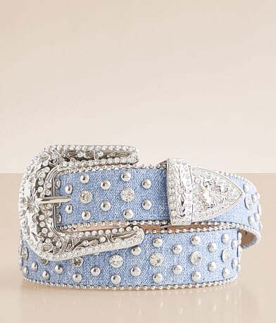 BKE Denim Glitz Belt front view