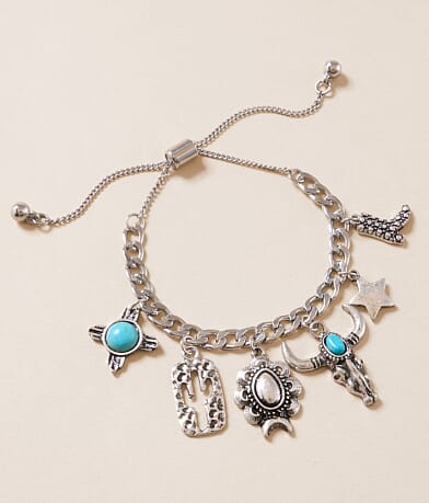Sterling & Stitch Multi Western Charm Bracelet front view