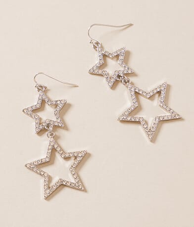Sterling & Stitch Glitz Star Drop Earring front view