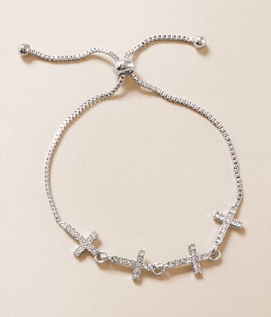 boutique by BKE Glitz Cross Bracelet front view