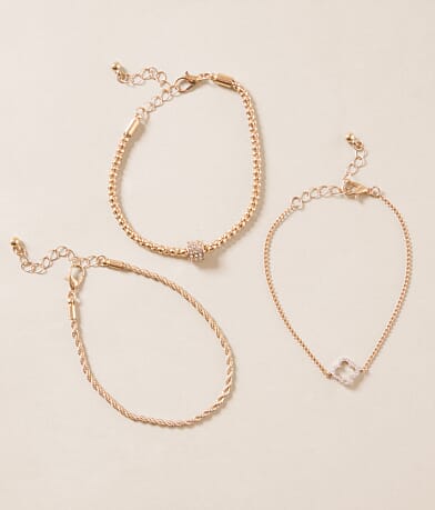 boutique by BKE 3 Pack Clover Bracelet Set front view