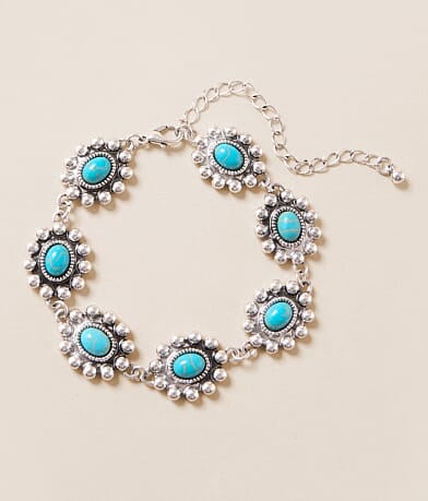 Sterling & Stitch Turquoise Stone Bracelet front view