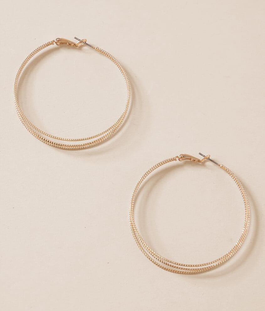 Textured Trio Hoop Earring - thumbnail 5