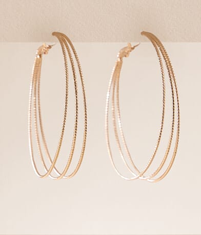 BKE Textured Trio Hoop Earring front view