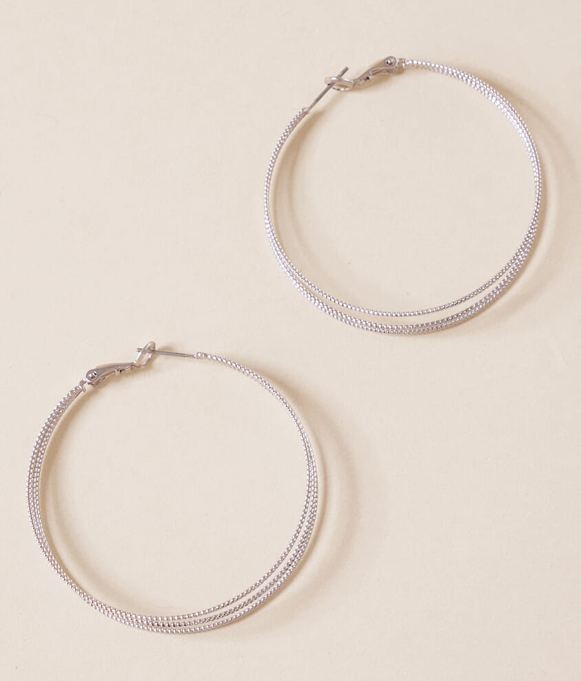 Textured Trio Hoop Earring - thumbnail 2