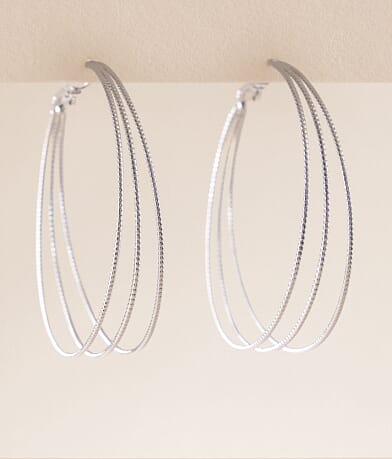 BKE Textured Trio Hoop Earring front view