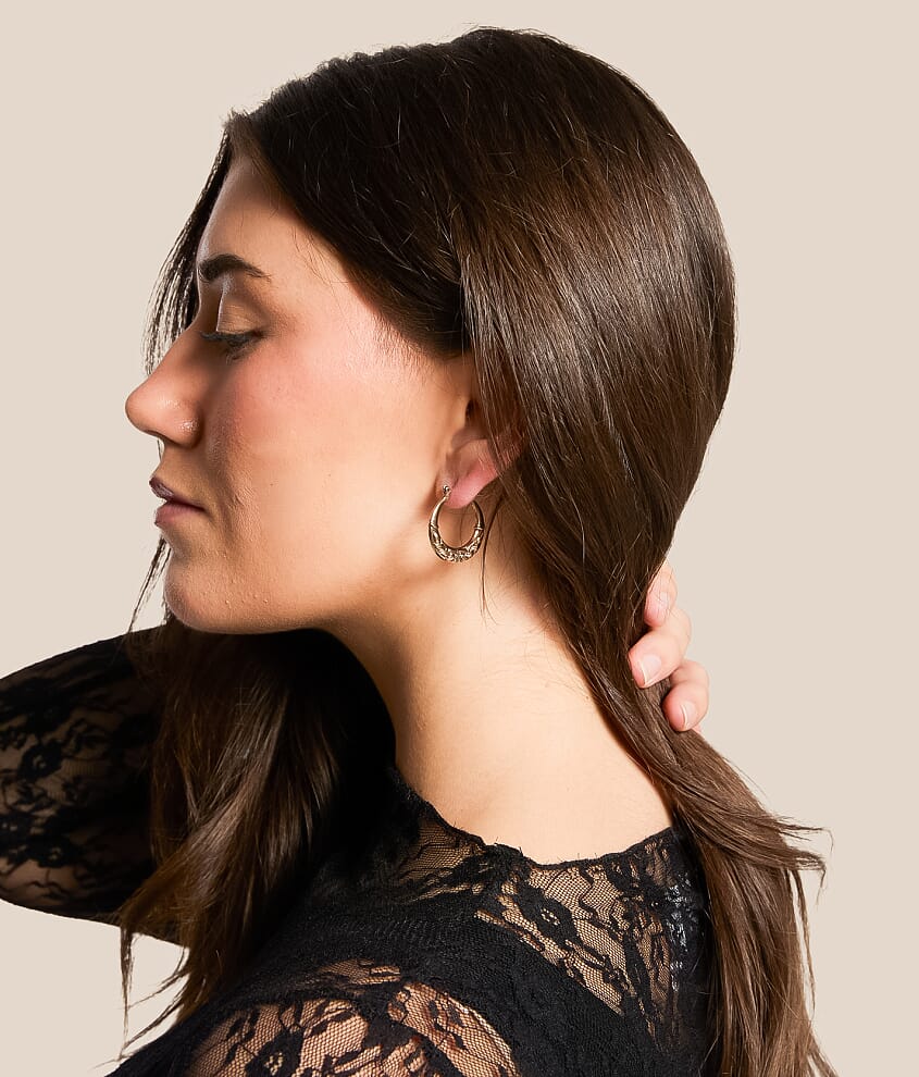 Engraved Hoop Earring