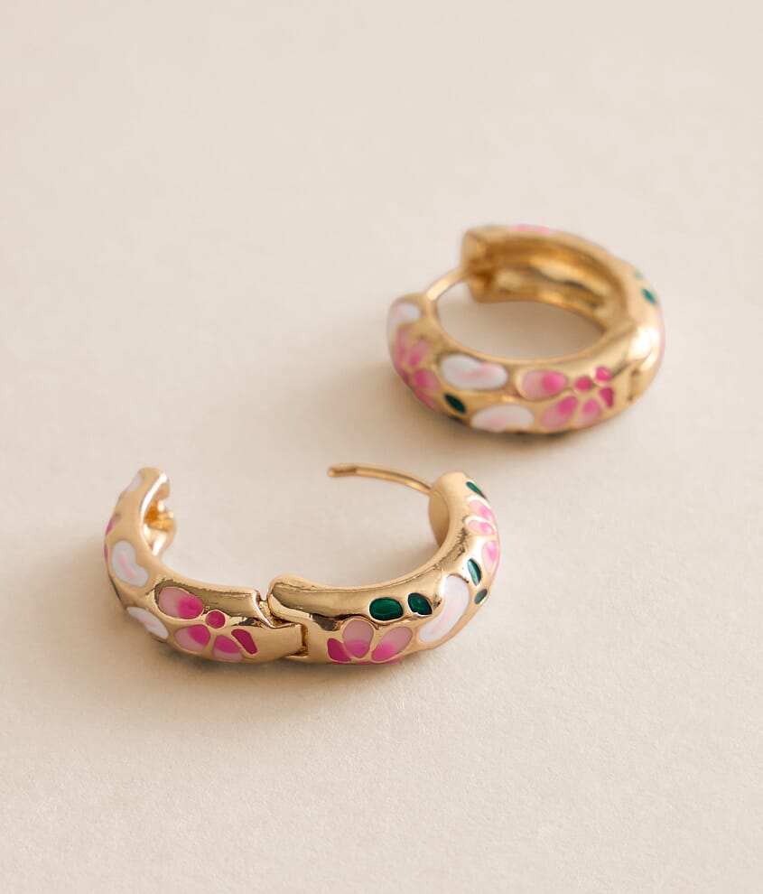 Floral Hoop Earring - thumbnail 2
