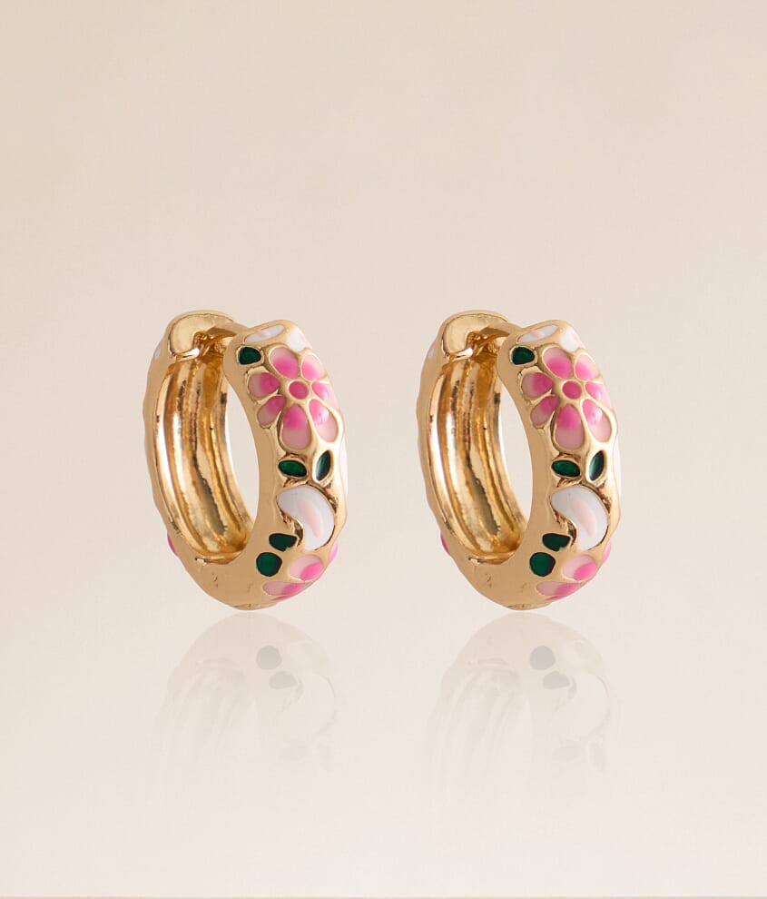 Floral Hoop Earring