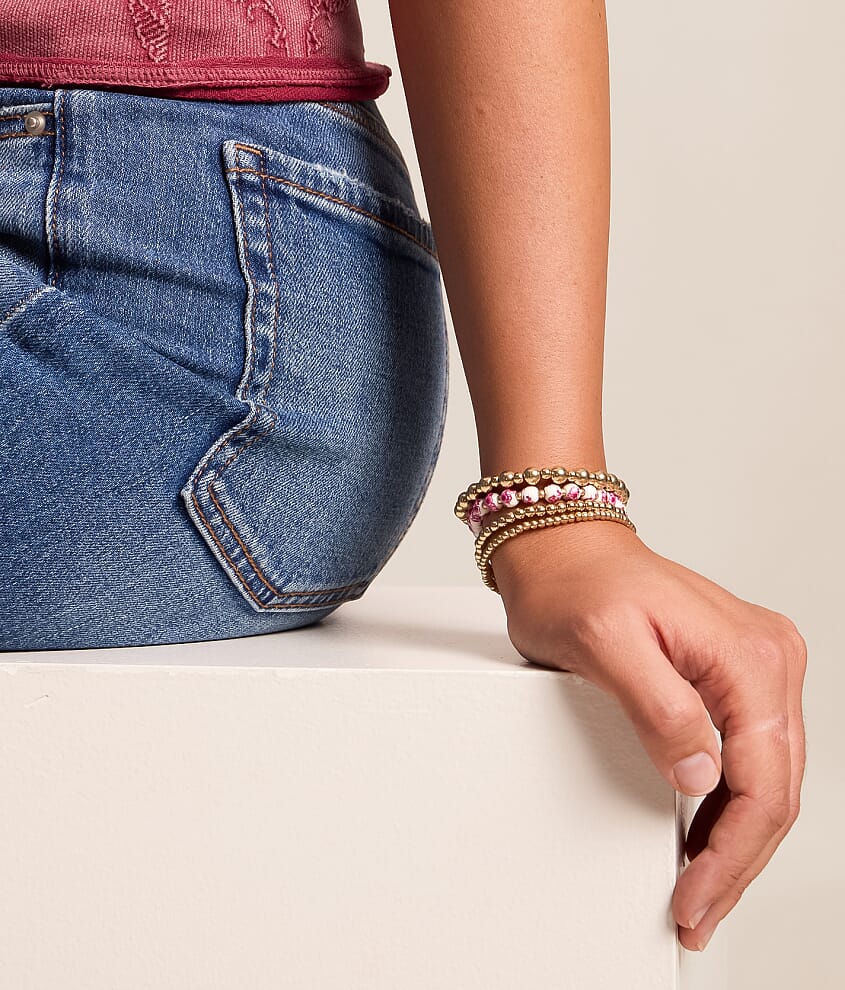 3 Pack Floral Beaded Bracelet Set - thumbnail 3