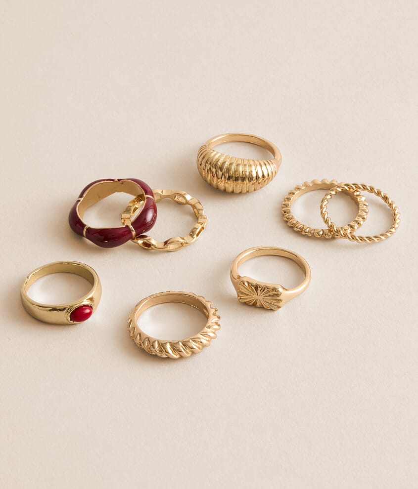 8 Pack Assorted Ring Set
