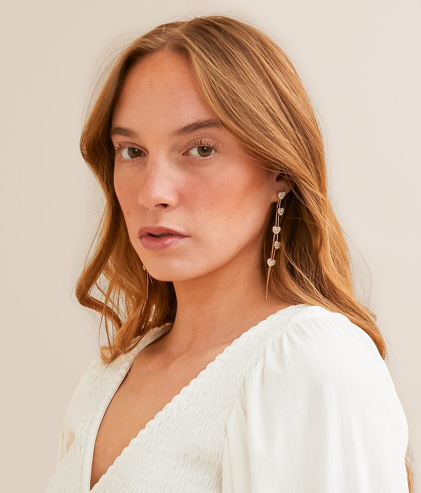 Glitz Heart Fringe Earring