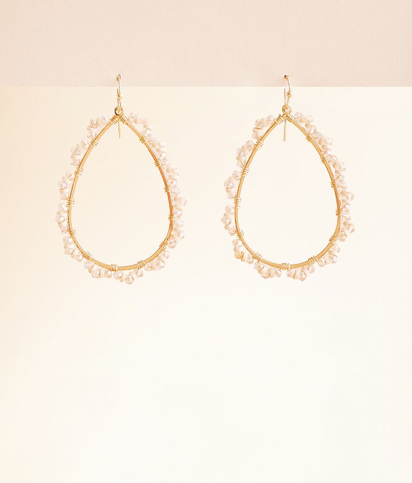 boutique by BKE Beaded Teardrop Earring front view