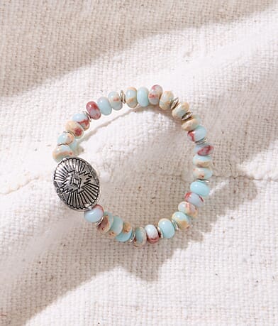 Sterling & Stitch Concho Beaded Bracelet front view