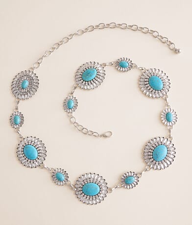 BKE Glitz Concho Chain Belt front view