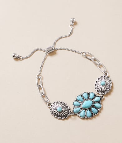 Sterling & Stitch Concho Slider Bracelet front view