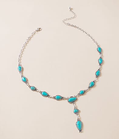 Sterling & Stitch Western Turquoise Necklace front view