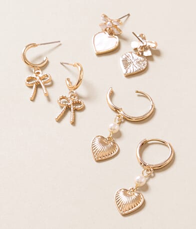 boutique by BKE 3 Pack Sweet Earring Set front view
