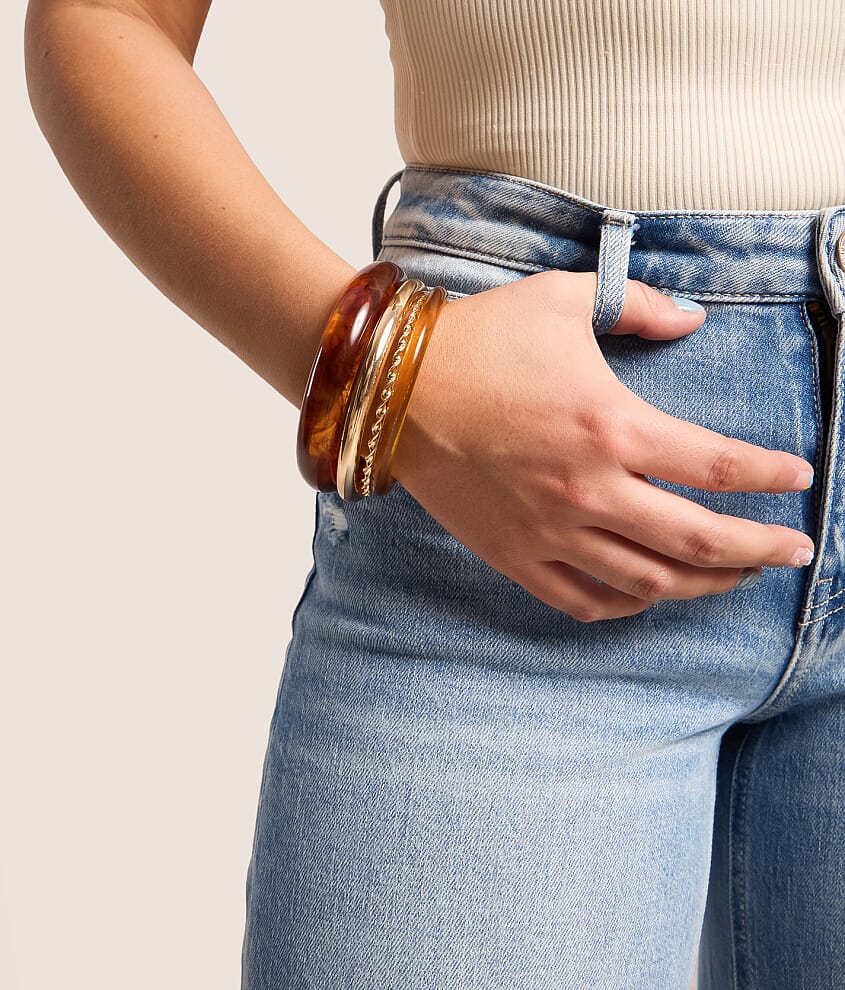 4 Pack Mixed Bangle Bracelet Set