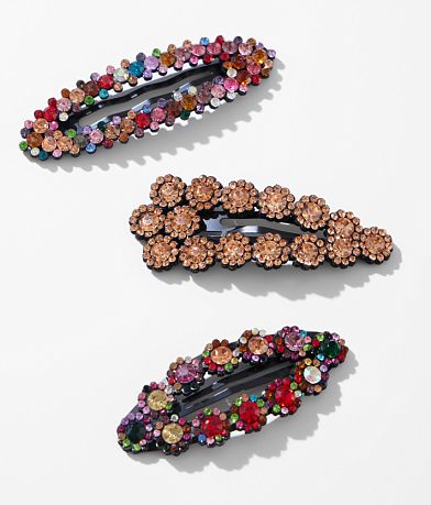 boutique by BKE 3 Pack Glitz Hair Barrettes front view
