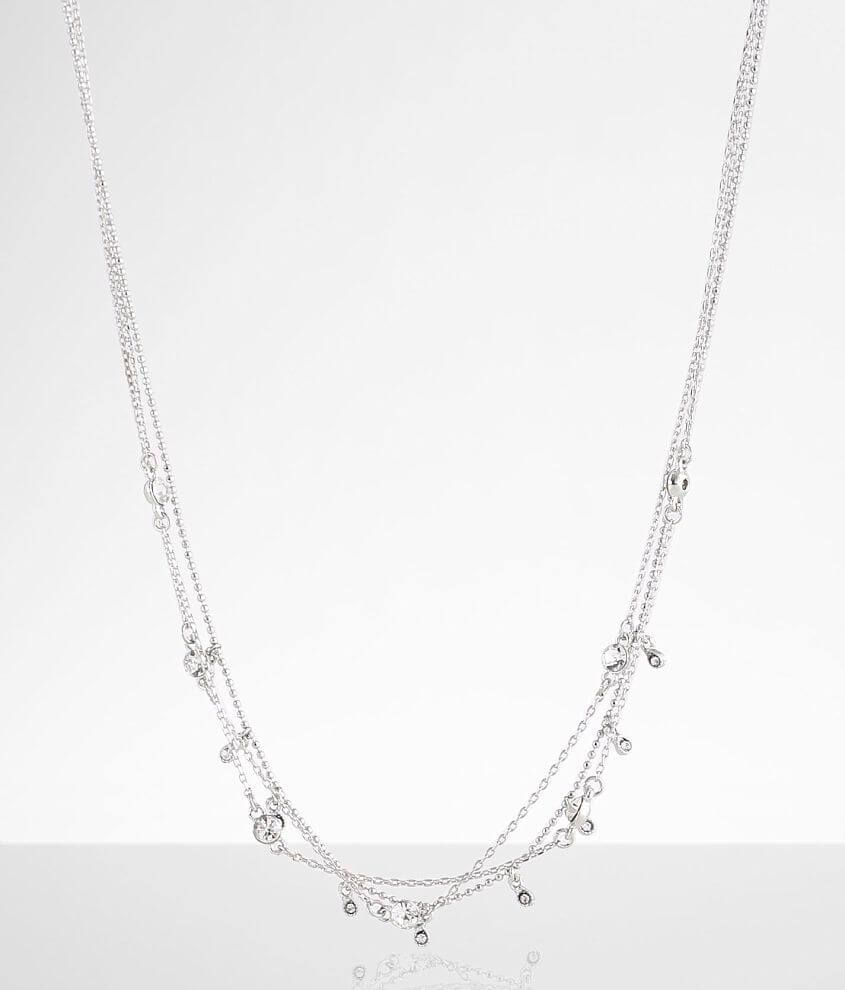 BKE Dainty Rhinestone Necklace front view