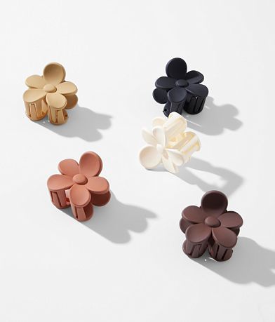 nOir™ 5 Pack Flower Hair Claw Clips front view