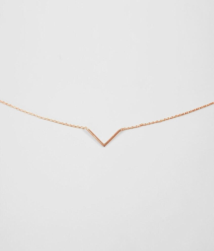 Rose gold deals v necklace