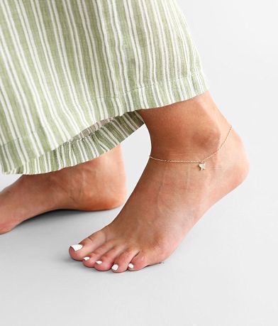 BKE Butterfly Charm Ankle Bracelet front view