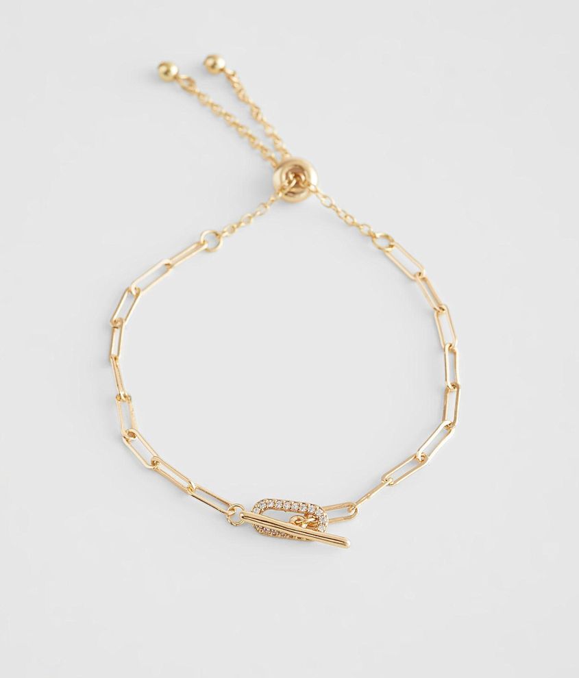 BKE Paperclip Chain Slider Bracelet front view